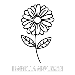 Online Created Coloring Page - ISABELLA APPLEMAN Coloring Page and Flower Coloring Page
