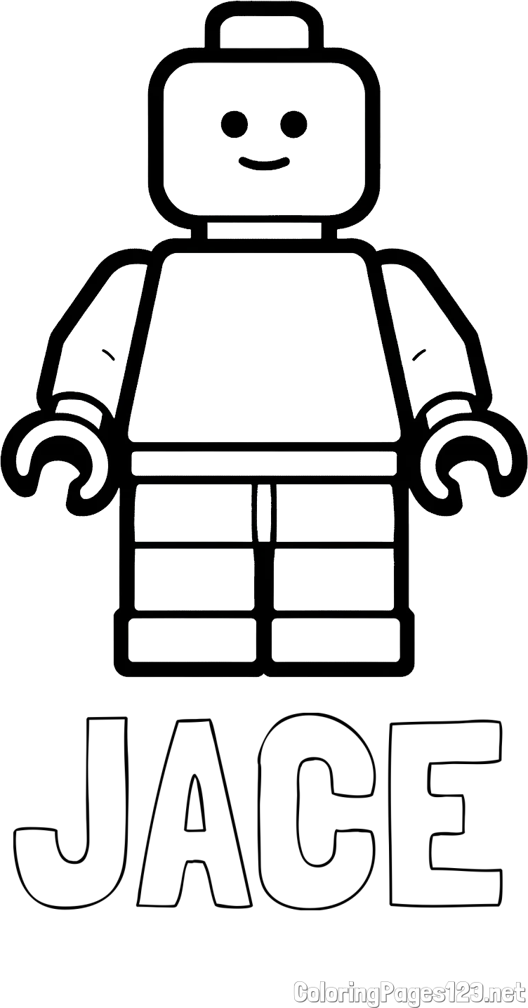 JACE Coloring Page and Easy LEGO Character Coloring Page