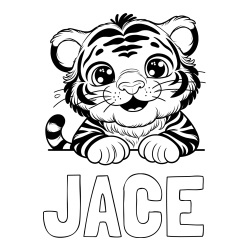 Online Created Coloring Page - JACE Coloring Page and Tiger Cub Coloring Page