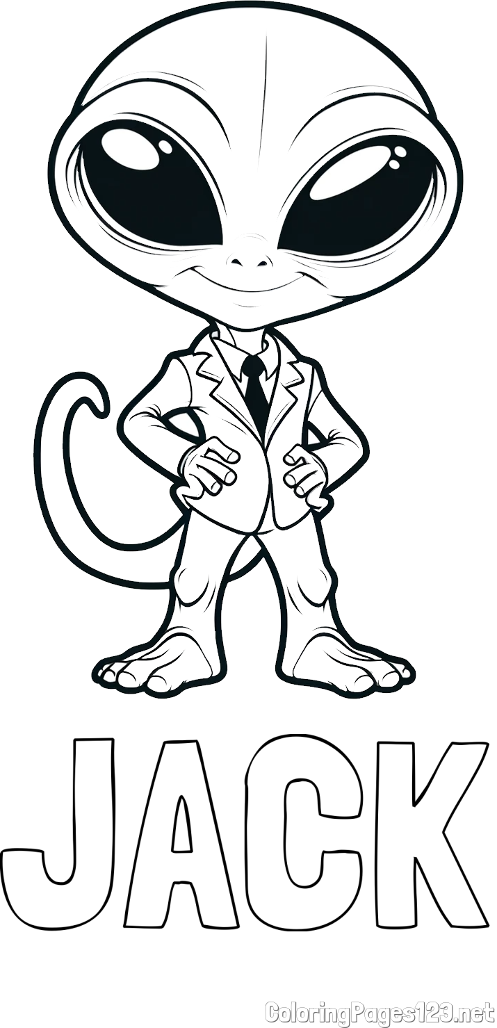 JACK Coloring Page and Alien Coloring Page