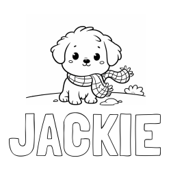 Online Created Coloring Page - JACKIE Coloring Page and Coloring Page of an Adorable Puppy