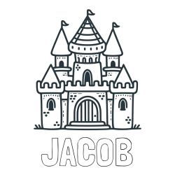 Online Created Coloring Page - JACOB Coloring Page and Beautiful Castle Coloring Page for Kids
