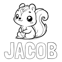 Online Created Coloring Page - JACOB Coloring Page and Coloring Page of Cute Squirtle