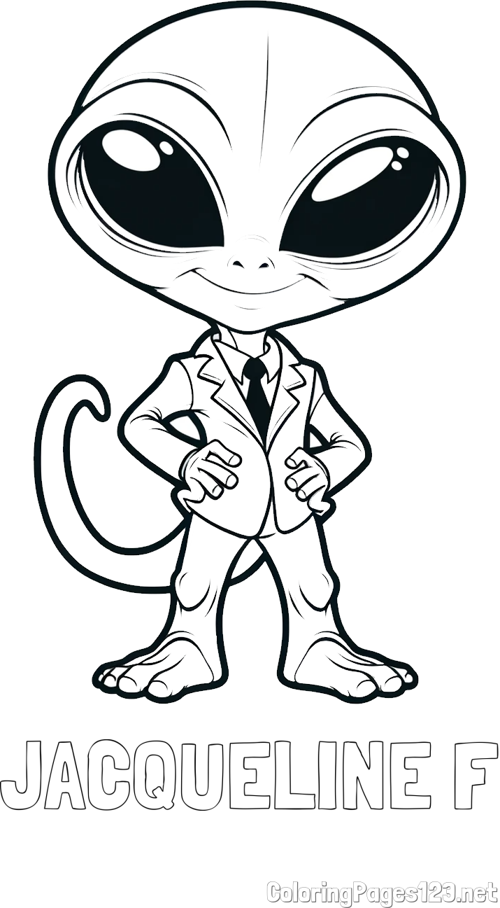 JACQUELINE F Coloring Page and Alien Coloring Page