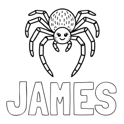 Online Created Coloring Page - JAMES Coloring Page and Spider Coloring Page for Kid
