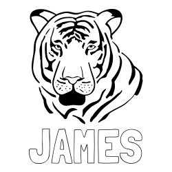 Online Created Coloring Page - JAMES Coloring Page and Tiger Head Coloring Page