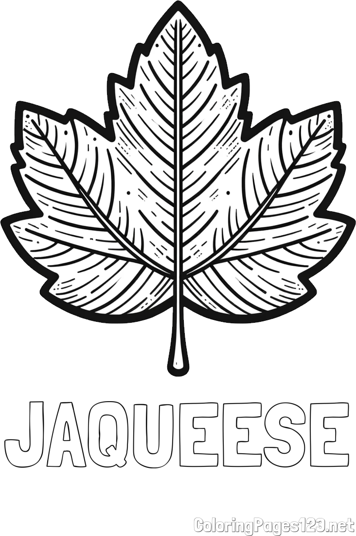 JAQUEESE Coloring Page and Autumn Leaf Coloring Page