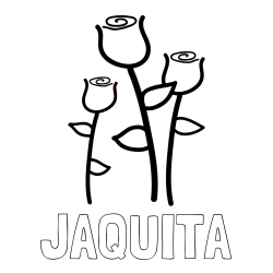 JAQUITA Coloring Page alongside Three Roses Coloring Page