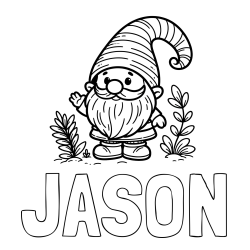 Online Created Coloring Page - JASON Coloring Page alongside Cute Gnome Coloring Page