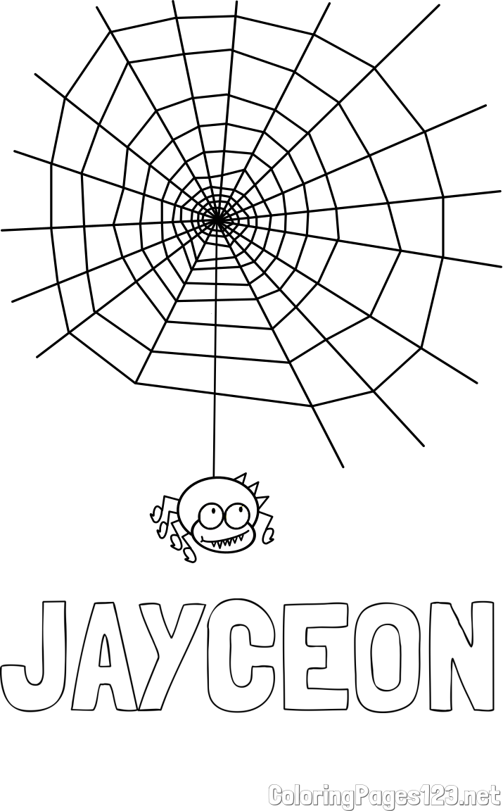 JAYCEON Coloring Page alongside Spider Web Coloring Page