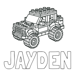 Online Created Coloring Page - JAYDEN Coloring Page and LEGO Jeep Coloring Page