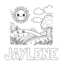 Online Created Coloring Page - JAYLENE Coloring Page and Sunny Nature Coloring Page