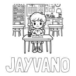 Online Created Coloring Page - JAYVANO Coloring Page and Cute Student in Class Coloring Page