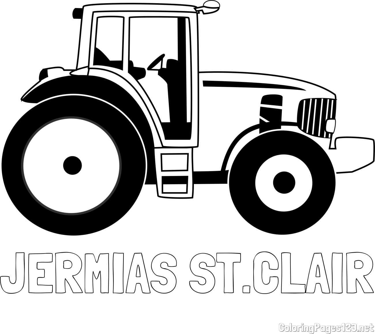 JERMIAS ST.CLAIR Coloring Page and Large Tractor Coloring Page