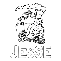 Online Created Coloring Page - JESSE Coloring Page and Funny Train Coloring Page for Kids