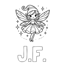 Online Created Coloring Page - J.F. Coloring Page and Children's Coloring Page of a Wonderful Fairy