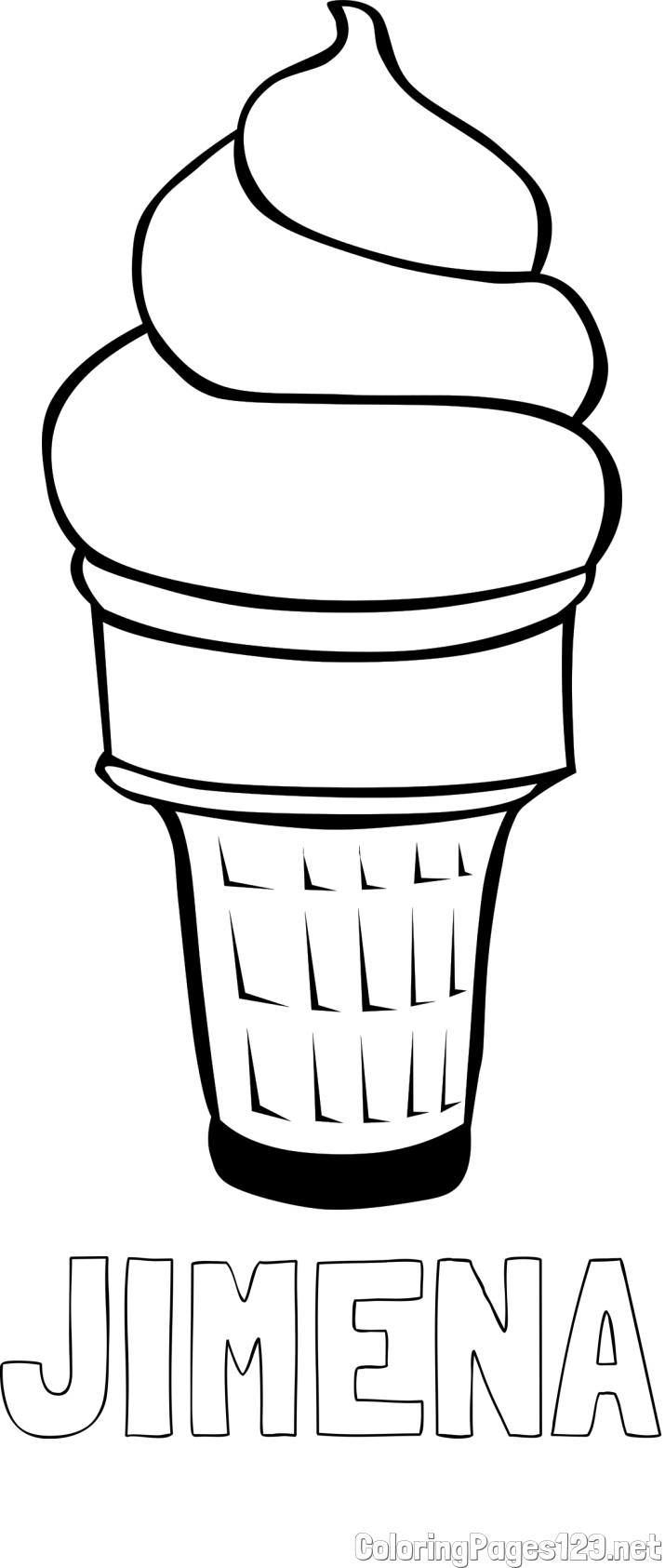JIMENA Coloring Page and Ice Cream Coloring Page