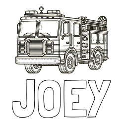 Online Created Coloring Page - JOEY Coloring Page and Free Coloring Page of a Big Fire Truck
