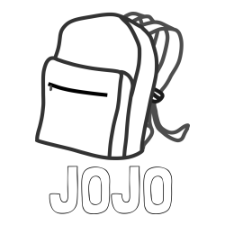 Online Created Coloring Page - JOJO Coloring Page and School Backpack Coloring Page