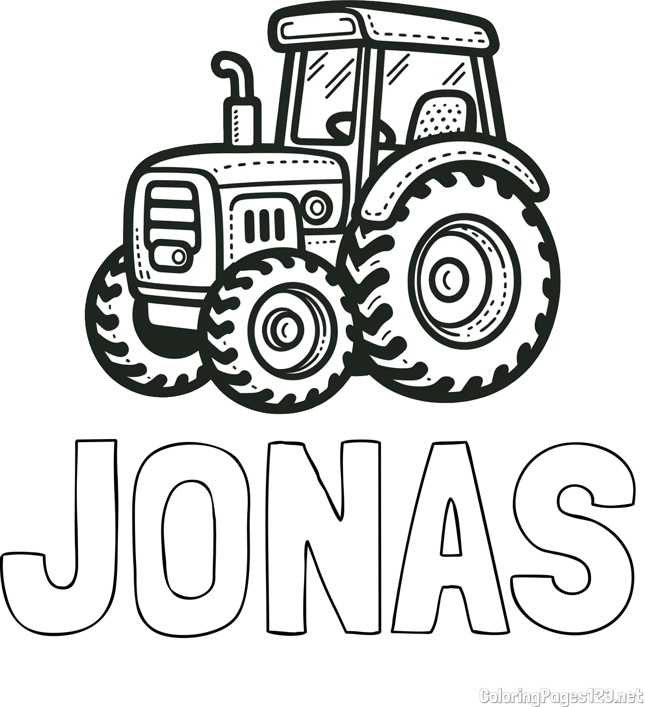 JONAS Coloring Page and Beautiful Tractor Coloring Page