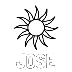 Online Created Coloring Page - JOSÉ Coloring Page and Simple Sun Coloring Page for Kids