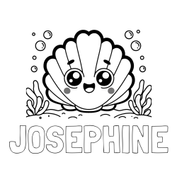 Online Created Coloring Page - JOSEPHINE Coloring Page alongside Smiling Seashell Coloring Page for Kids