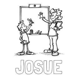 Online Created Coloring Page - JOSUE Coloring Page and School Coloring Page of a Teacher and a Student