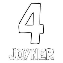 Online Created Coloring Page - JOYNER Coloring Page alongside Coloring Page of Number Four (4)