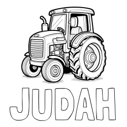 Online Created Coloring Page - JUDAH Coloring Page and Tractor Coloring Page - Realistic and Beautiful