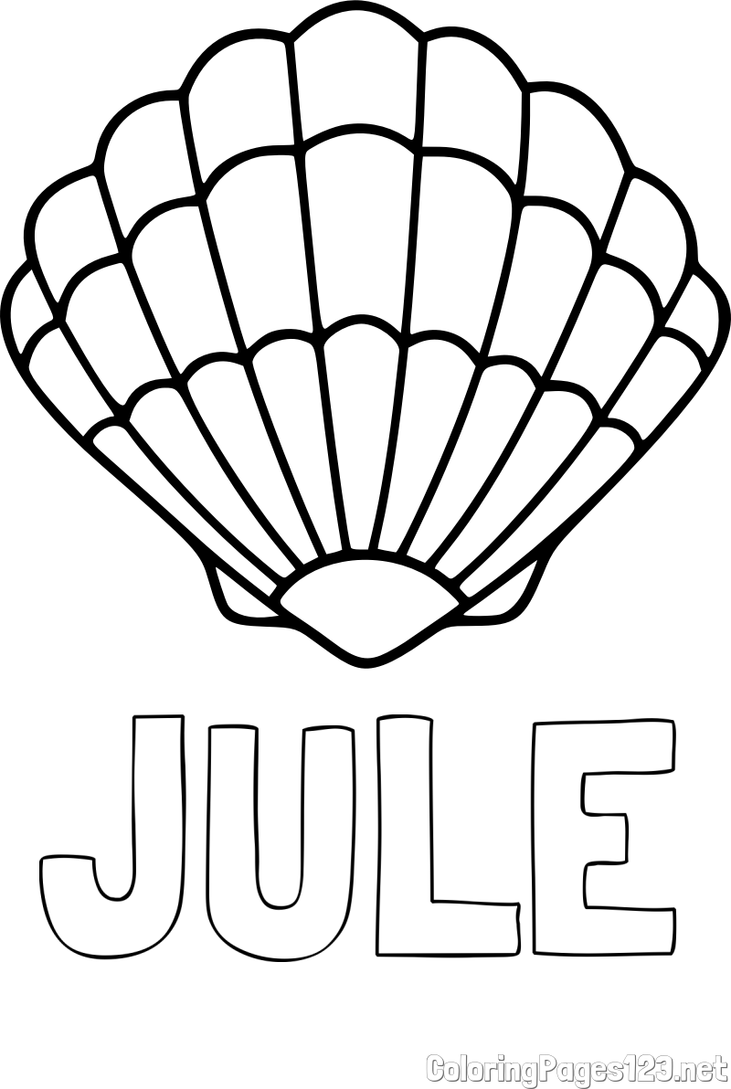 JULE Coloring Page and Easy Seashell Coloring Page