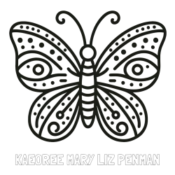 Online Created Coloring Page - KAEOREE MARY- LIZ PENMAN Coloring Page and Butterfly Coloring Page (Simple)