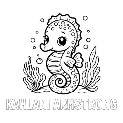 Online Created Coloring Page - KAHLANI ARMSTRONG Coloring Page and Cute Seahorse Coloring Page