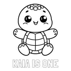 Online Created Coloring Page - KAIA IS ONE Coloring Page and Easy Coloring Page of Turtle