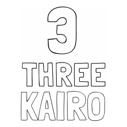 Online Created Coloring Page - KAIRO Coloring Page and Coloring of the Number Three (3) with the Written Name
