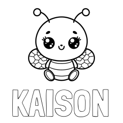 KAISON Coloring Page and Children's Coloring Page of a Cute Bee