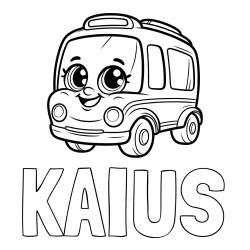 Online Created Coloring Page - KAIUS Coloring Page and Coloring Page of a Smiling Bus