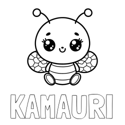 KAMAURI Coloring Page and Children's Coloring Page of a Cute Bee