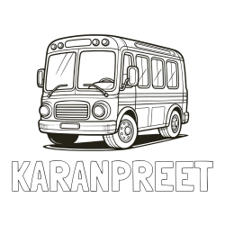 Online Created Coloring Page - KARANPREET Coloring Page and Coloring Page of a Big Bus