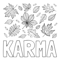 Online Created Coloring Page - KARMA Coloring Page and Autumn Leaves Coloring Page