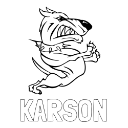 Online Created Coloring Page - KARSON Coloring Page and Coloring Page of a Naughty Dog
