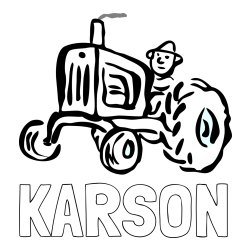 Online Created Coloring Page - KARSON Coloring Page and Tractor Coloring Page