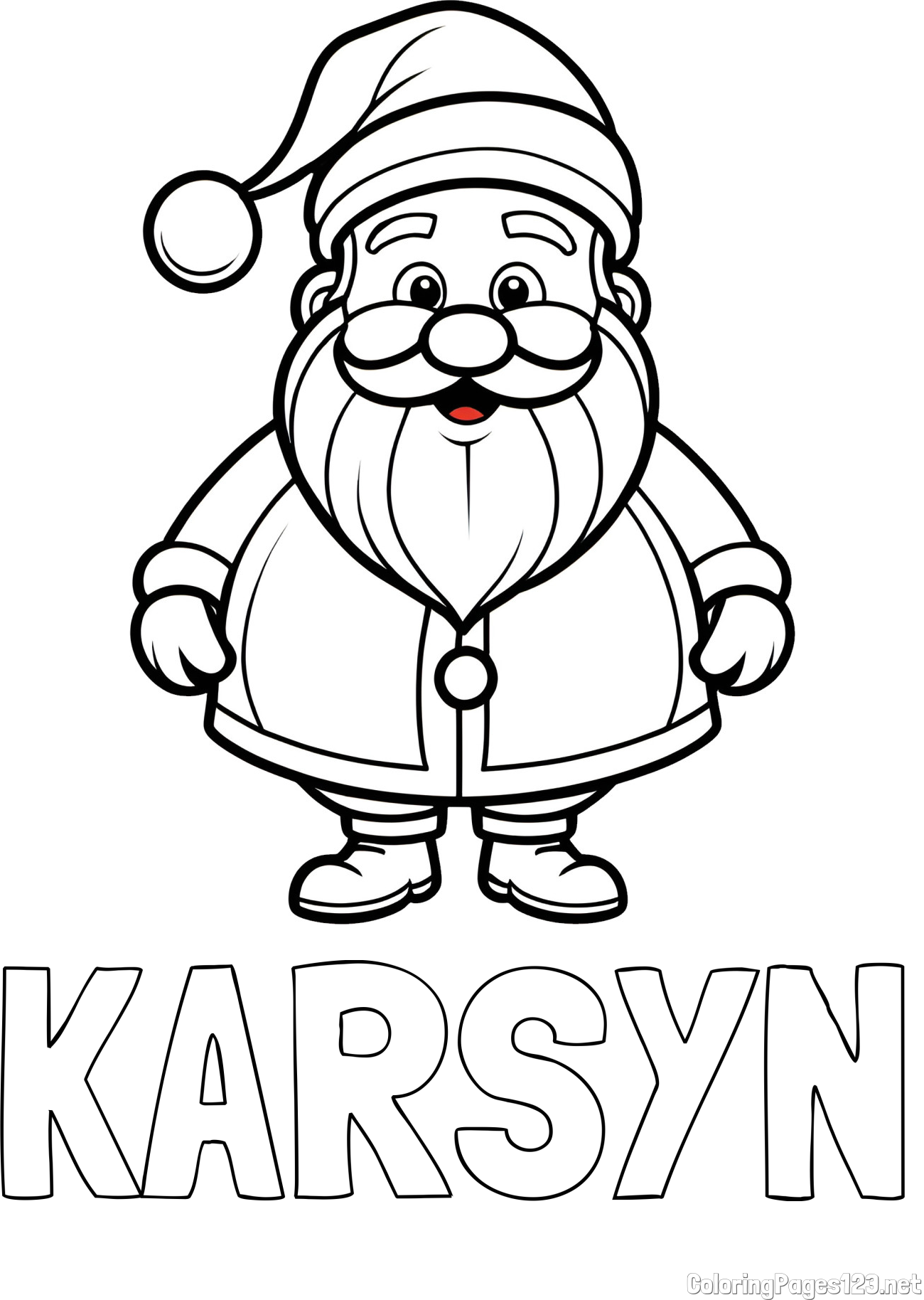 KARSYN Coloring Page and Adorable Santa Claus Coloring Page for kids