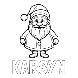 Online Created Coloring Page - KARSYN Coloring Page and Adorable Santa Claus Coloring Page for kids