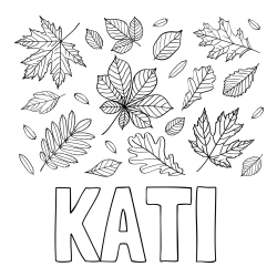 Online Created Coloring Page - KATI Coloring Page and Autumn Leaves Coloring Page