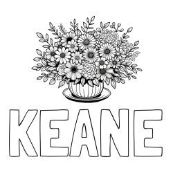 Online Created Coloring Page - KEANE Coloring Page and Beautiful Bouquet of Flowers Coloring Page