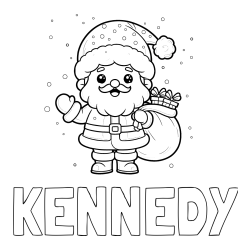 Online Created Coloring Page - KENNEDY Coloring Page alongside Free Coloring Page of Santa Claus with Presents