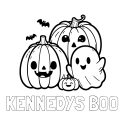 Online Created Coloring Page - KENNEDYS BOO Coloring Page and Halloween Pumpkin and Ghost Coloring Page