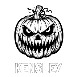 Online Created Coloring Page - KENSLEY Coloring Page and Evil Pumpkin Face Coloring Page