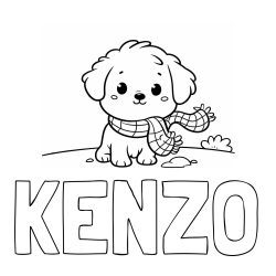 Online Created Coloring Page - KENZO Coloring Page and Coloring Page of an Adorable Puppy
