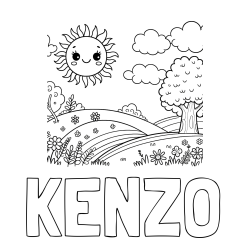 Online Created Coloring Page - KENZO Coloring Page and Sunny Nature Coloring Page